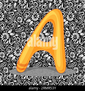 Alphabet Letter A, Alphabet Letter Design, Alphabet Letter Illustration, Letzte Kunst, Buchstabenillustration, Alphabetvektor, Schriftartvektor Stock Vektor