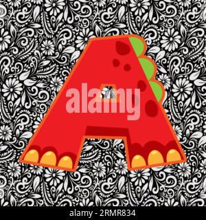 Alphabet Letter A, Alphabet Letter Design, Alphabet Letter Illustration, Letzte Kunst, Buchstabenillustration, Alphabetvektor, Schriftartvektor Stock Vektor