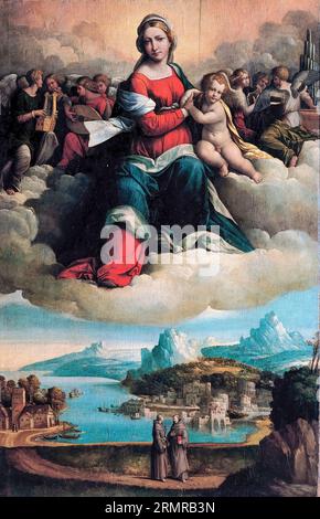 Benvenuto Tisi da Garofalo, Madonna mit dem Kind in Glory and Holy Ones, Ölgemälde auf Holz, 1530 Stockfoto