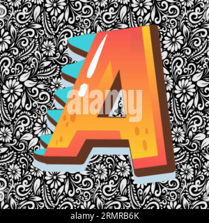 Alphabet Letter A, Alphabet Letter Design, Alphabet Letter Illustration, Letzte Kunst, Buchstabenillustration, Alphabetvektor, Schriftartvektor Stock Vektor