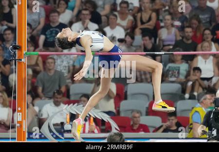 Budapest, Hongrie. 27. August 2023. Solène Gicquel (FRA), High Jump der Frauen bei den Leichtathletik-Weltmeisterschaften 2023 am 27. August 2023 in Nemzeti Atletikai Kozpont in Budapest, Ungarn - Foto Laurent Lairys/DPPI Credit: DPPI Media/Alamy Live News Stockfoto