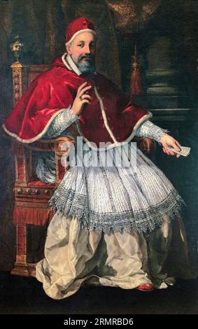 Papst Urban VIII. (Maffeo Vincenzo Barberini, 1568-1644), Porträtgemälde in Öl auf Leinwand von Pietro da Cortona, 1624-1627 Stockfoto