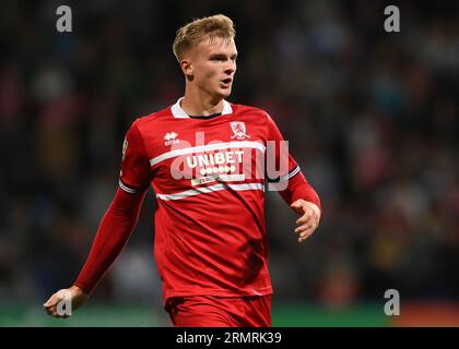 Bolton, Großbritannien. 29. August 2023. Marcus Forss aus Middlesbrough während des Carabao Cup-Spiels im Reebok Stadium in Bolton. Auf dem Bild sollte stehen: Gary Oakley/Sportimage Credit: Sportimage Ltd/Alamy Live News Stockfoto