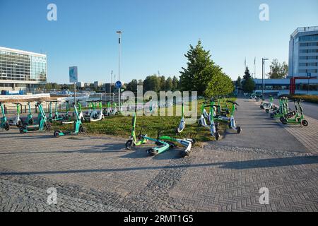 Elektroroller in Oulu, Finnland Stockfoto