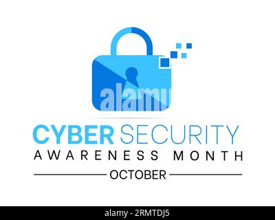 National Cyber Security Awareness Month erhöht Vigilance und Wissen, um Einzelpersonen und Organisationen im digitalen Zeitalter zu schützen. Befähigungsziffer Stock Vektor