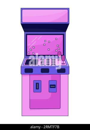 Arcade-Videospielmaschine flache Linie Farbe isolierte Vektor-Objekt Stock Vektor