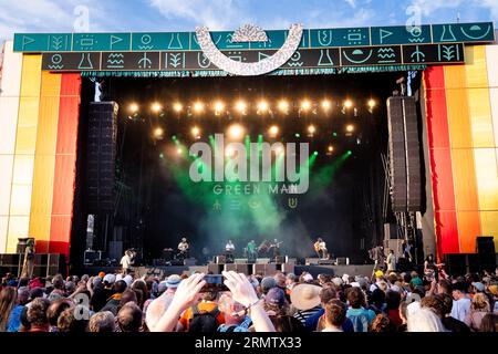 Dublin Contemporary Irish Folk Band LANKUM auf Mountain Stage beim Green man Festival in Wales, Großbritannien, August 2023. Foto: Rob Watkins Stockfoto