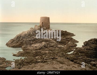 Noirmont Point, Jersey, Kanalinsel im Ärmelkanal in der Bucht von Saint-Malo, Kronbesitz der britschen Krone, 1896, Historisch, digital restaurierte Reproduktion eines Photochromdrucks aus dem 19. Jahrhundert / Noirmont Point, Jersey, Channel Island im Ärmelkanal in der Bucht von Saint-Malo, Crown Estate of the British Crown, 1896, historische, digital restaurierte Reproduktion eines Fotochromdrucks aus dem 19. Jahrhundert. Stockfoto