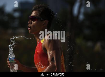 (140925) -- INCHEON, 25. September 2014 -- Bai Faquan aus China tritt während des letzten Triathlon-Wettkampfs der Männer bei den 17. Asienspielen in Incheon, Südkorea, am 25. September 2014 an. Hosoda Yuichi aus Japan gewann die Goldmedaille. )(lz) (SP)SÜDKOREA-INCHEON-17th ASIAN GAMES-TRIATHLON FeixMaohua PUBLICATIONxNOTxINxCHN Incheon Sept 25 2014 Bai of China nimmt beim Men S Final Competition of Triathlon Event AN den 17. Asiatischen Spielen in Incheon Südkorea 25 2014 TEIL Hosoda Yuichi aus Japan gewann die Goldmedaille LZ SP Südkorea 17. Incheon asiatische Spiele Triathlon FeixMaohua PUBLICATIONxN Stockfoto