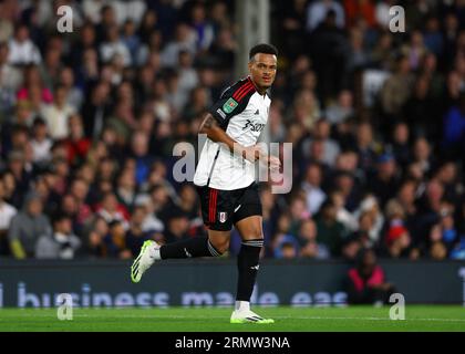 Craven Cottage, Fulham, London, Großbritannien. 29. August 2023. EFL Carabao Cup Football, Fulham versus Tottenham Hotspur; Rodrigo Muniz of Fulham Credit: Action Plus Sports/Alamy Live News Stockfoto