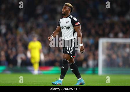 Craven Cottage, Fulham, London, Großbritannien. 29. August 2023. EFL Carabao Cup Football, Fulham versus Tottenham Hotspur; Adama Traore of Fulham Credit: Action Plus Sports/Alamy Live News Stockfoto