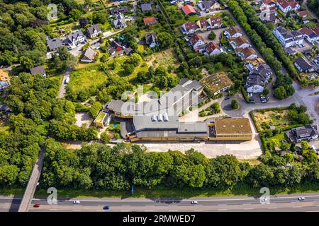 Luftaufnahme, Blote-Vogel-Schule Waldorfschule, Rudolf-Steiner-Kindergarten, Annen, Witten, Ruhrgebiet, Nordrhein-Westfalen, Deutschland, Bildung, Edu Stockfoto