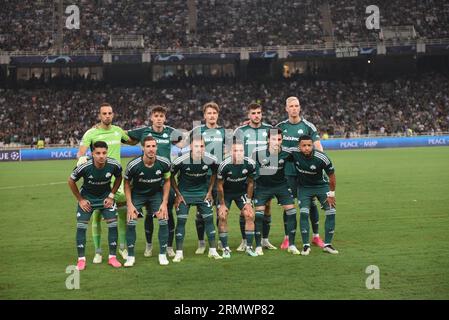 Athen, Attiki, Griechenland. 29. August 2023. Erinnerungsfoto des Panathinaikos-Teams vor Spielbeginn. (Bild: © Dimitrios Karvountzis/Pacific Press via ZUMA Press Wire) NUR REDAKTIONELLE VERWENDUNG! Nicht für kommerzielle ZWECKE! Stockfoto