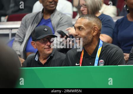 Pasay City, Metro Manila, Philippinen. 30. August 2023. NBA Legend und USA Basketball Director Grant Hill während des FIBA Basketball World Cup Gruppenspiels zwischen USA (weiß) und Jordan (schwarz). USA Won 110-62 (Credit Image: © Dennis Jerome Acosta/Pacific Press via ZUMA Press Wire) NUR REDAKTIONELLE VERWENDUNG! Nicht für kommerzielle ZWECKE! Stockfoto