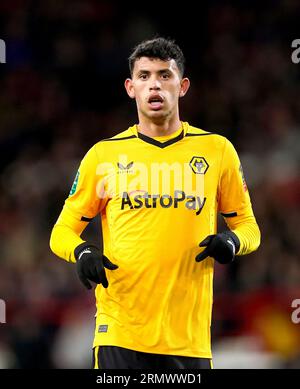 Aktenfoto vom 11.01.2023 von Matheus Nunes von Wolverhampton Wanderers, der in Manchester City eine mündliche Vereinbarung mit Wolves gegen eine Gebühr getroffen hat. Ausgabedatum: Mittwoch, 30. August 2023. Stockfoto