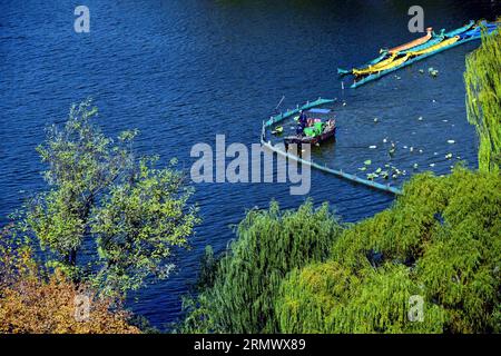 (141113) -- PEKING, 13. November 2014 -- Foto aufgenommen am 13. November 2014 zeigt die Landschaft des Daming Lake in Jinan, ostchinesische Provinz Shandong. ) (Yxb) CHINA-SHANDONG-JINAN-DAMING LAKE-LANDSCHAFT (CN) GuoxXulei PUBLICATIONxNOTxINxCHN Peking 13. November 2014 Foto aufgenommen AM 13. November 2014 zeigt die Landschaft des Daming Lake in Jinan Ostchina Provinz S Shan Dong China Shan Daming Lake Landschaft CN PUBLICATIONxNOTxINxCHN Stockfoto