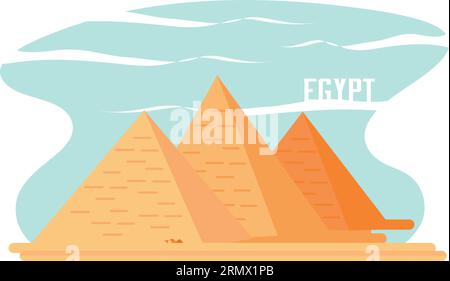 Isolierte Gruppe von gizeh Pyramiden Ägypten Reise Vektor Stock Vektor