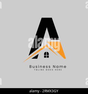 A Letter Real Estate Logo, Vector Illustration Template Concept Design Logo for Property Business Image Beginnen Sie mit Alphabet A Stock Vektor