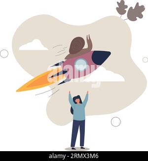 Beschleunigen Sie Ihr Geschäft, erhöhen Sie Agilität und Effizienz, Sprint oder schnelle Innovation, um die Arbeitsgeschwindigkeit zu erhöhen Concept.Flat Vector Illustration. Stock Vektor