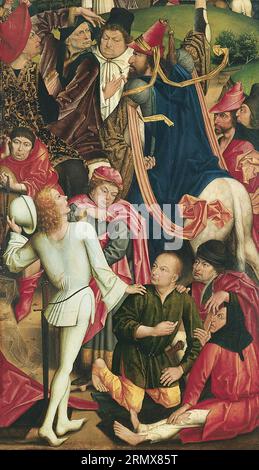 Ritter und Soldaten spielten zwischen 1477 und 1478 Würfel für Christusgewand von Derick Baegert Stockfoto