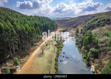 Luftaufnahme der Karkloof Falls in Howick, KwaZulu Natal, Südafrika Stockfoto