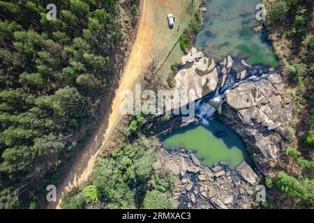 Luftaufnahme der Karkloof Falls in Howick, KwaZulu Natal, Südafrika Stockfoto