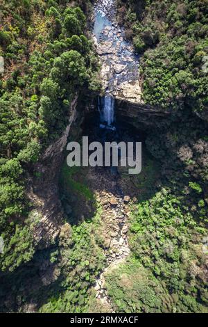 Luftaufnahme der Karkloof Falls in Howick, KwaZulu Natal, Südafrika Stockfoto