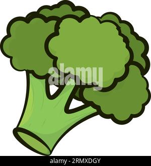 Isoliertes Brokkoli-Symbol flacher Design-Vektor Stock Vektor