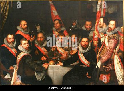 Das Bankett der Offiziere der St. Adrian Militia Company 1618 1618 von Cornelis Engelsz. Stockfoto