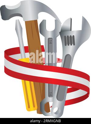 Isolierte Gruppe von Konstruktionswerkzeugen Symbol Vektor Stock Vektor