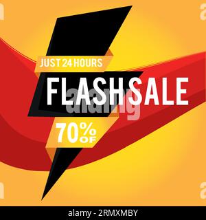 Farbige Flash-Verkaufsvorlage mit Text Vektor Stock Vektor