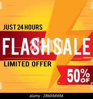 Farbige Flash-Verkaufsvorlage mit Text Vektor Stock Vektor
