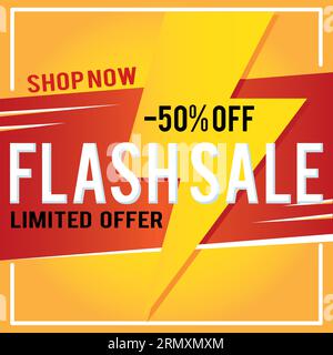 Farbige Flash-Verkaufsvorlage mit Text Vektor Stock Vektor