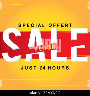 Farbige Flash-Verkaufsvorlage mit Text Vektor Stock Vektor