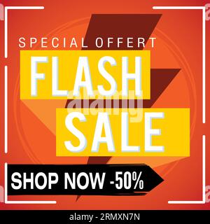 Farbige Flash-Verkaufsvorlage mit Text Vektor Stock Vektor