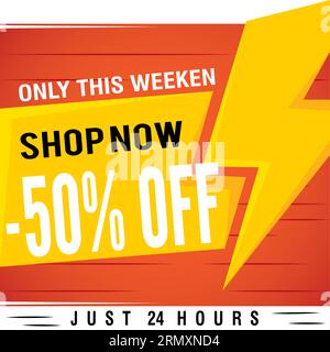Farbige Flash-Verkaufsvorlage mit Text Vektor Stock Vektor