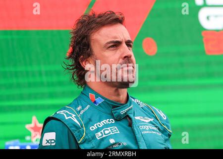 Fernando Alonso 14 (SPA), Aston Martin AMR-23 während des FORMEL 1 HEINEKEN DUTCH GRAND PRIX 2023 auf dem CM.com Circuit Zandvoort, Zandvoort, Niederlande am 27. August 2023 Stockfoto