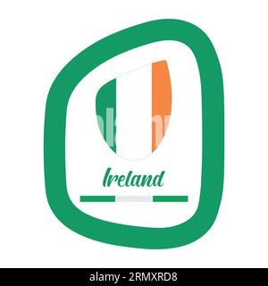 Irland Flagge mit Rahmen Vektor Illustration abstraktes editierbares Bild Stock Vektor