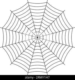 Spinnennetz Hintergrund schwarz verwobene Fäden Spider symmetrisches Spinnennetz Halloween Stock Vektor