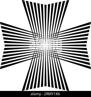 Maltesische Kreuzkunst aus Rochen Streifen, Symbol Siegeskraft Stock Vektor