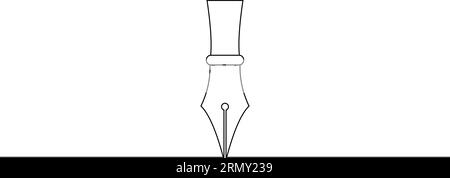 Tintenstift zeichnet gerade Linie, Stiftwerkzeug eine Linie Kunst Stock Vektor