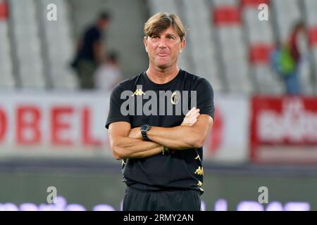 Bari, Italien. 30. August 2023. Trainer Michele Mignani (SSC Bari) während des SSC Bari vs ALS Cittadella, italienisches Fußballspiel der Serie B in Bari, Italien, August 30 2023 Credit: Independent Photo Agency/Alamy Live News Stockfoto