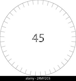 Kreisförmige Skala Division runde Vorlage kreisförmige Skala 45 Stock Vektor