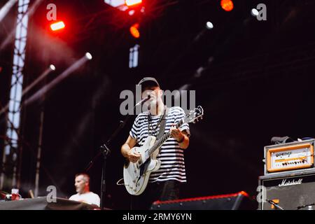 italienische Trio Motel Verbindung live auf der Bühne in Turin Stockfoto