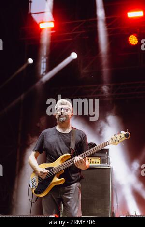 italienische Trio Motel Verbindung live auf der Bühne in Turin Stockfoto