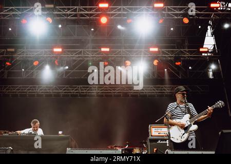 italienische Trio Motel Verbindung live auf der Bühne in Turin Stockfoto