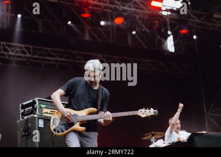 italienische Trio Motel Verbindung live auf der Bühne in Turin Stockfoto