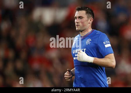 EINDHOVEN - John Souttar von Rangers FC während des Play-off-Spiels der UEFA Champions League zwischen PSV Eindhoven und Rangers FC im Phillips-Stadion am 30. August 2023 in Eindhoven, Niederlande. AP | niederländische Höhe | MAURICE OF STONE Stockfoto