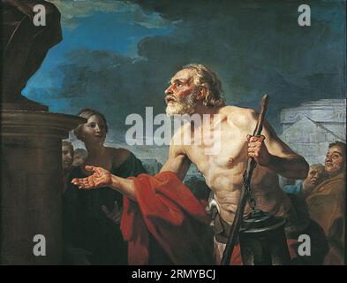 Diogène demandant l'aumône aux statues 1765 von Jean-Bernard Restout Stockfoto