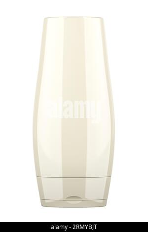 Kunststoff kosmetische Flasche Mockup. Shampoo, Balsam, Conditioner oder Ölflasche. 3D-Rendering auf weißem Hintergrund isoliert Stockfoto